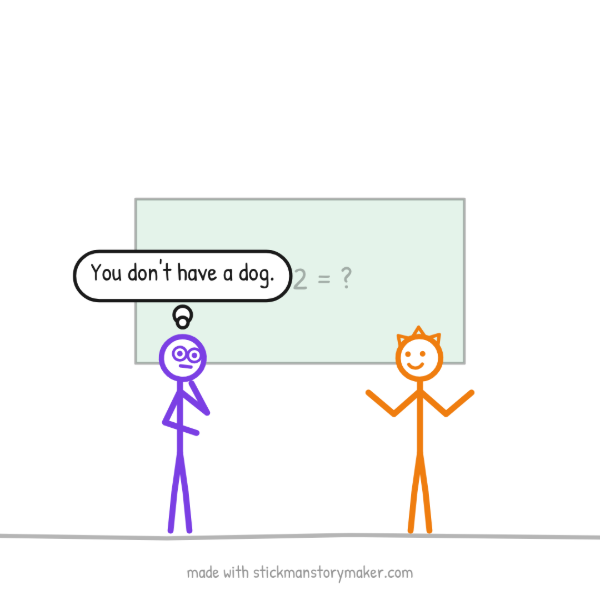 A scene from the "The dog ate my homework" stick figure video
