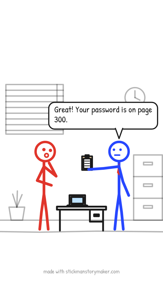 Preview: a scene from the "First day at a new job" stick figure video
