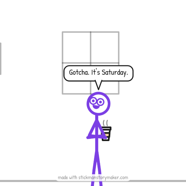 A scene from the "Five more minutes" stick figure video