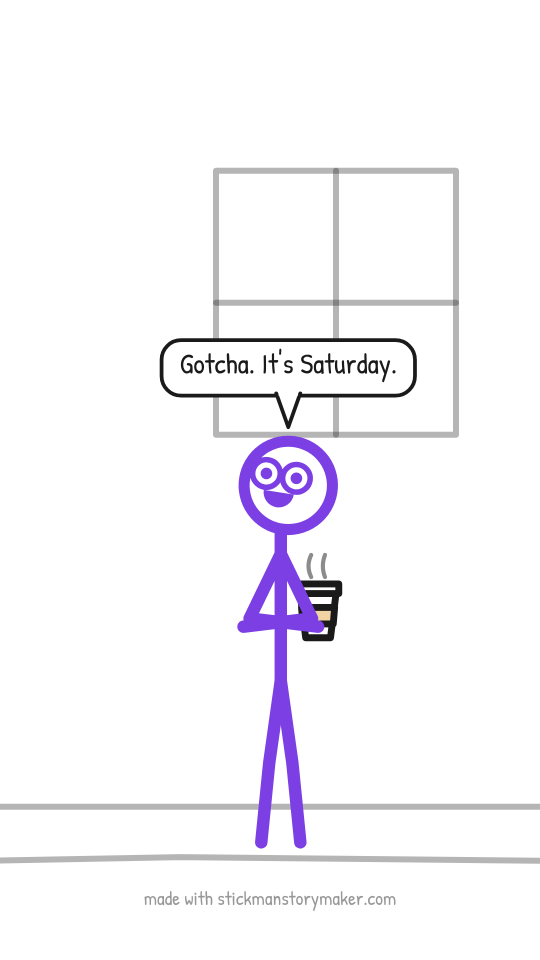 Preview: a scene from the "Five more minutes" stick figure video