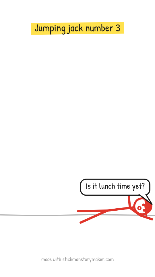 Preview: a scene from the "Gym day one" stick figure video