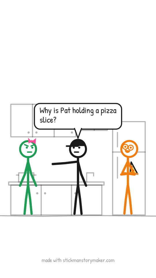 Preview: a scene from the "Who ate my lunch?" stick figure video